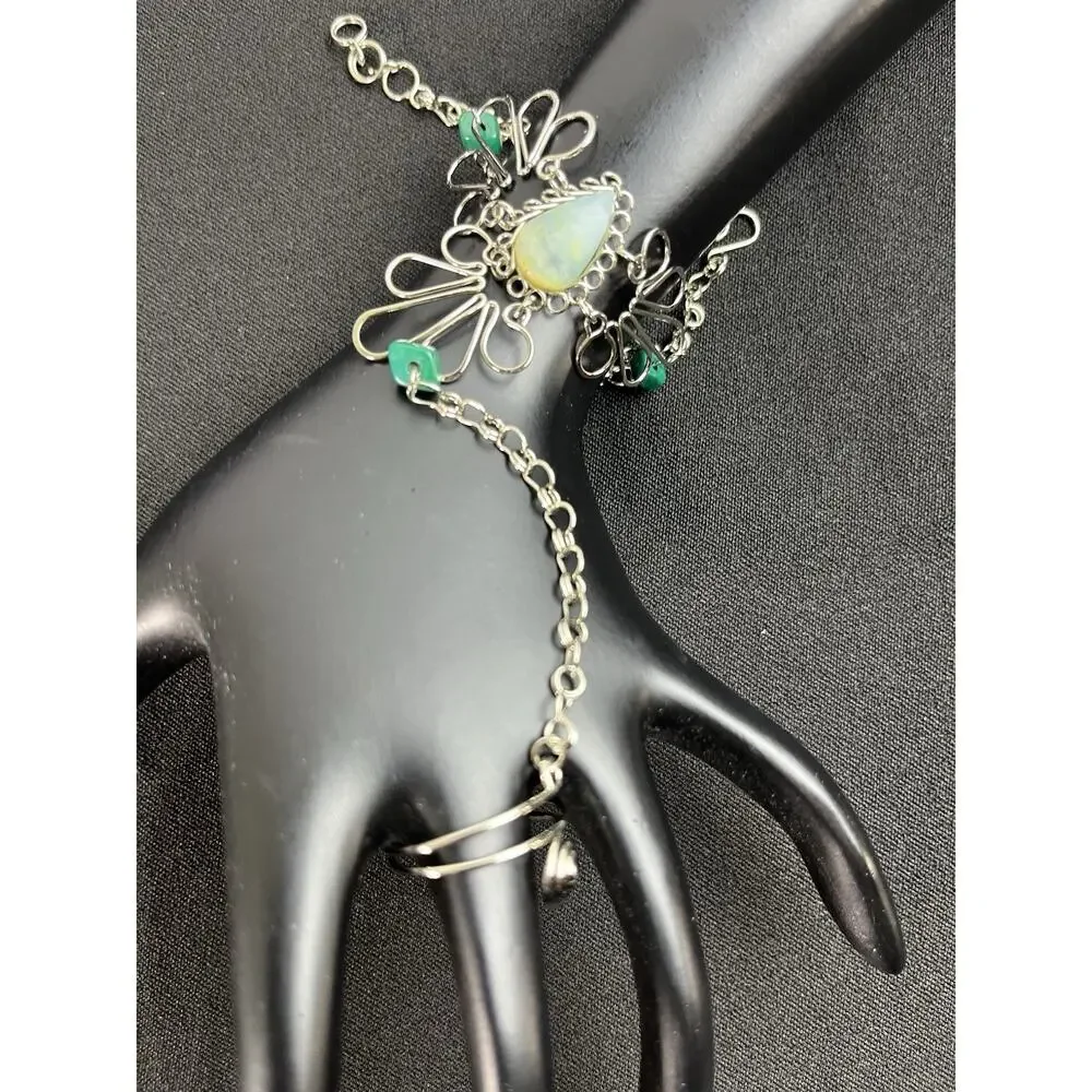 Slave Bracelet From Perú Handmade With Andean Opal Stone